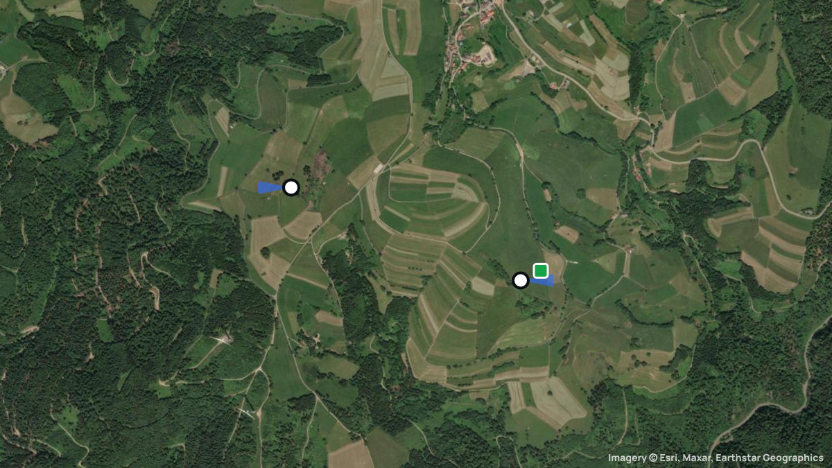 Satellitenkarte von Gaishalden mit Start- und Landeplätzen