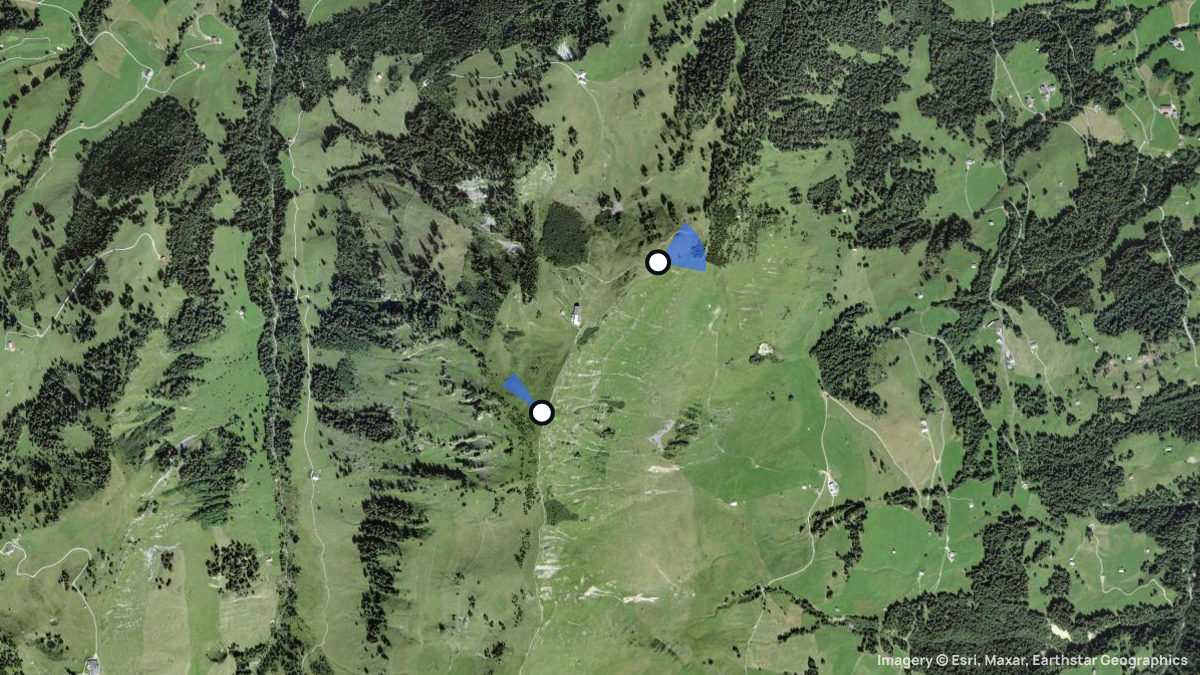 Satellite map of Rinderberg with its launches and landings