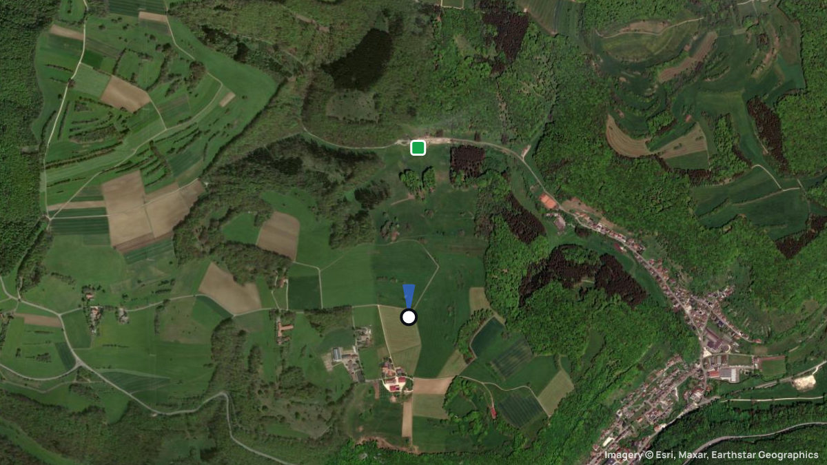 Satellite map of Bläsiberg with its launches and landings