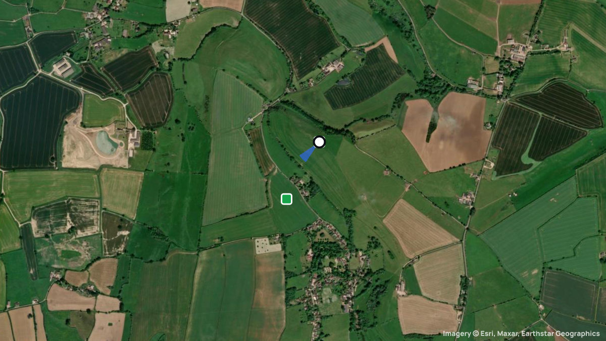 Satellite map of Corton Denham with its launches and landings