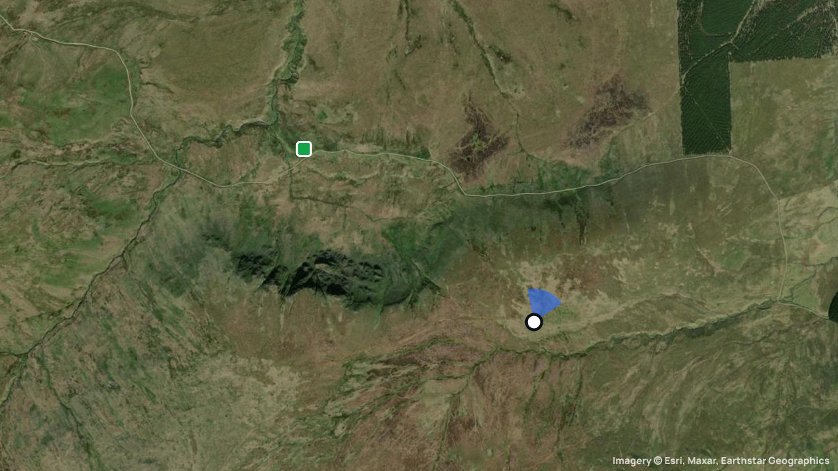 Satellite map of Wolf Crags with its launches and landings