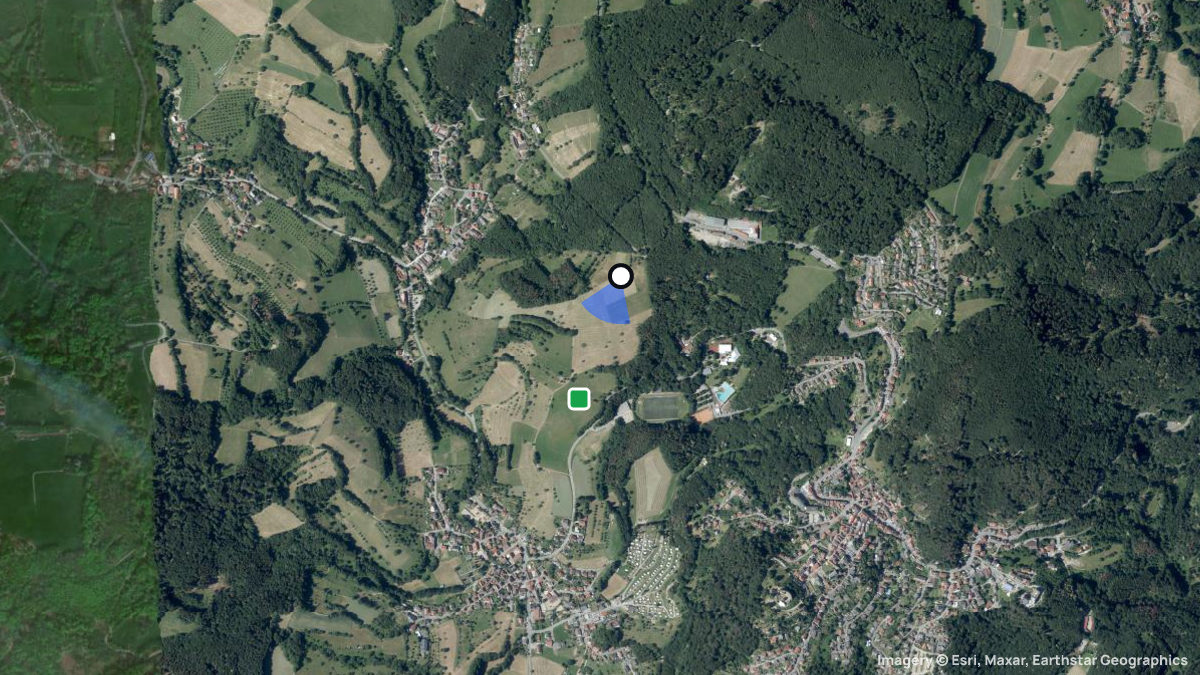 Satellite map of Geisberg with its launches and landings