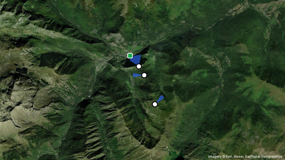 Satellite map of Risoul with its launches and landings