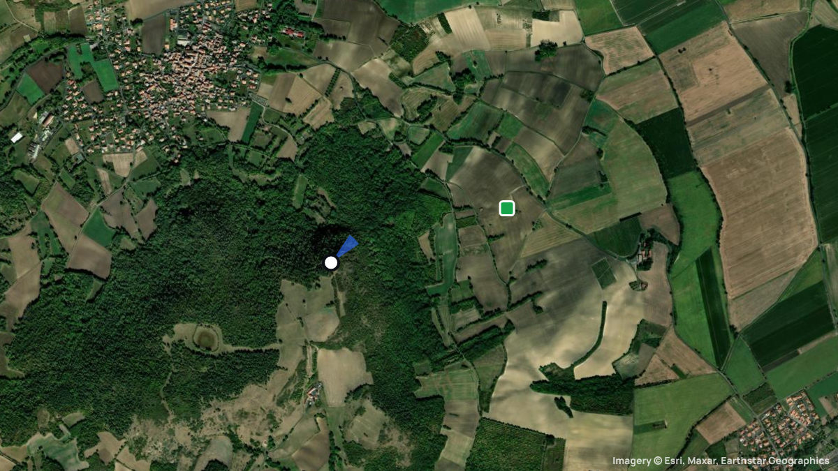 Satellite map of Croix de St Sandoux with its launches and landings