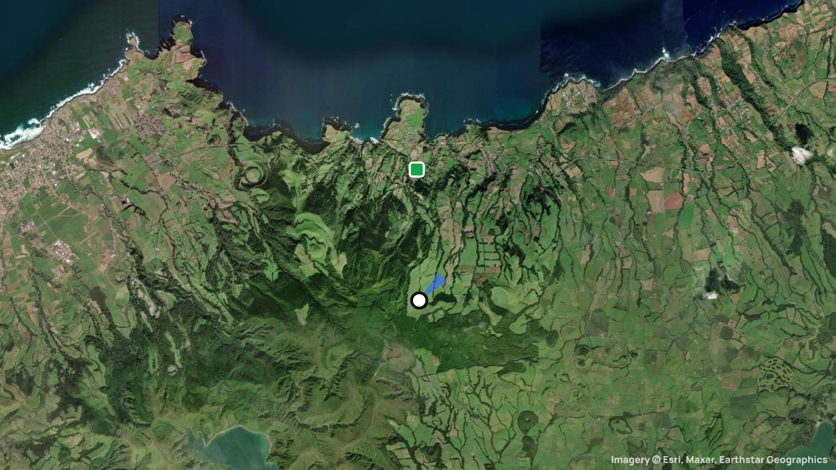 Satellite map of Mata dos Valados with its launches and landings