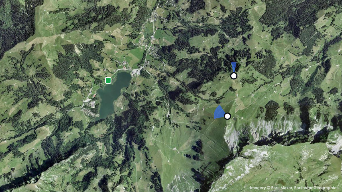 Satellite map of Hohmattli with its launches and landings