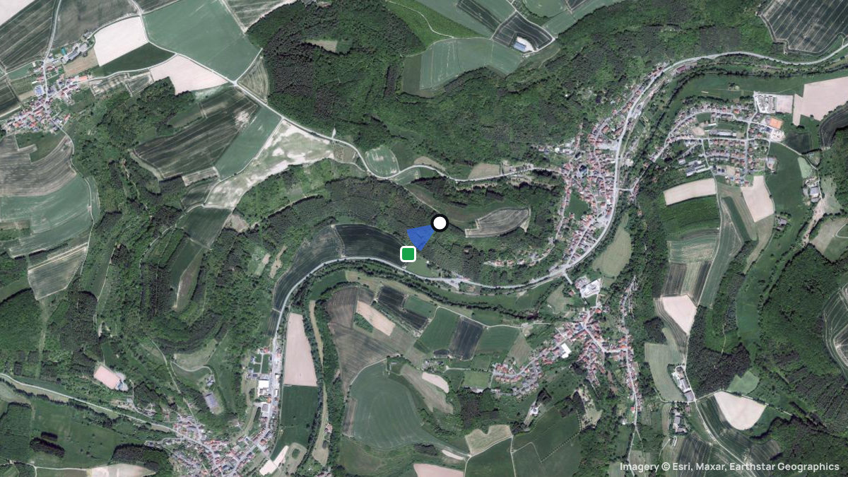 Satellitenkarte von Sinnhöll mit Start- und Landeplätzen