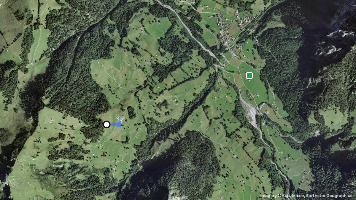 Satellitenkarte von Ramslauen mit Start- und Landeplätzen