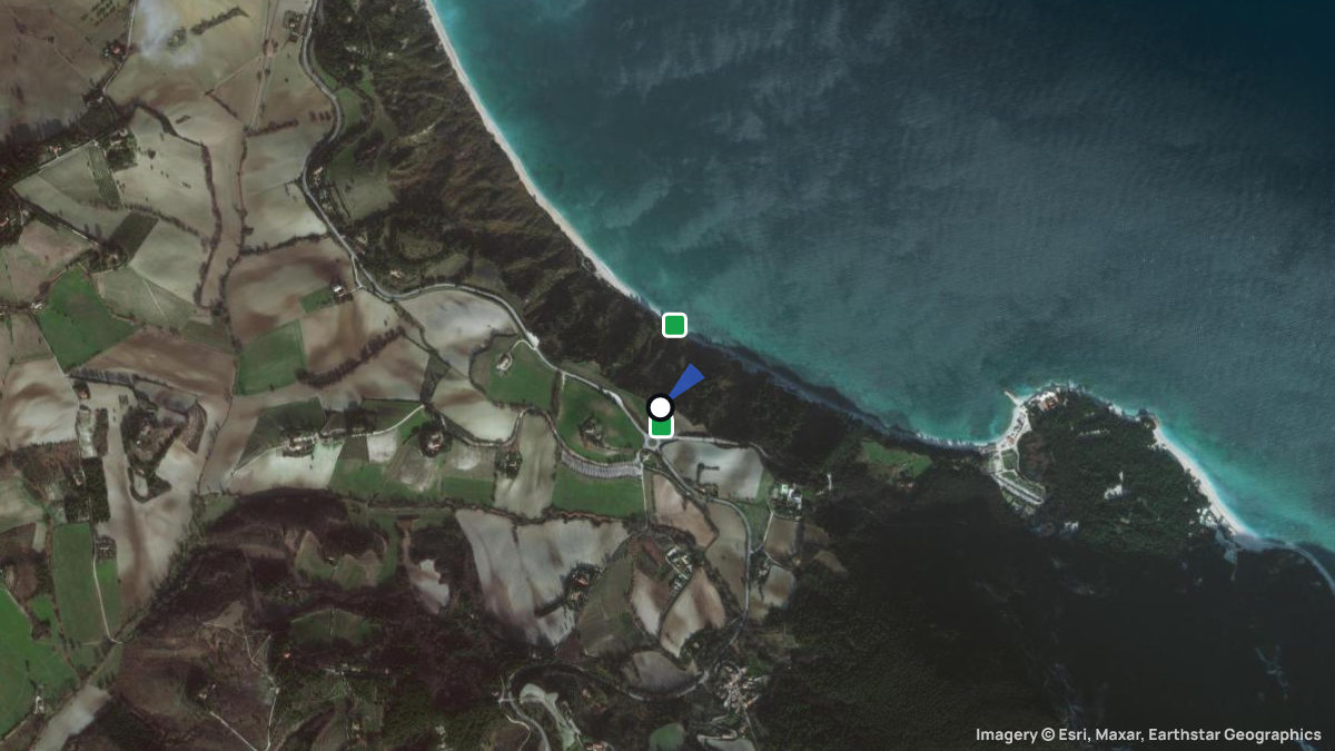 Satellitenkarte von Portonovo mit Start- und Landeplätzen
