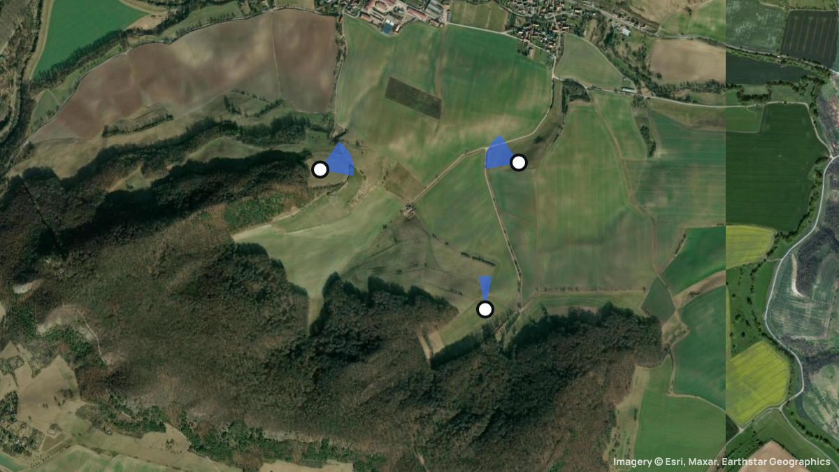 Satellite map of Beutnitz with its launches and landings