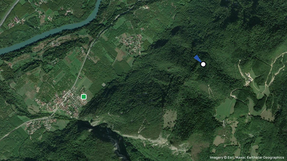 Satellite map of La Lia with its launches and landings