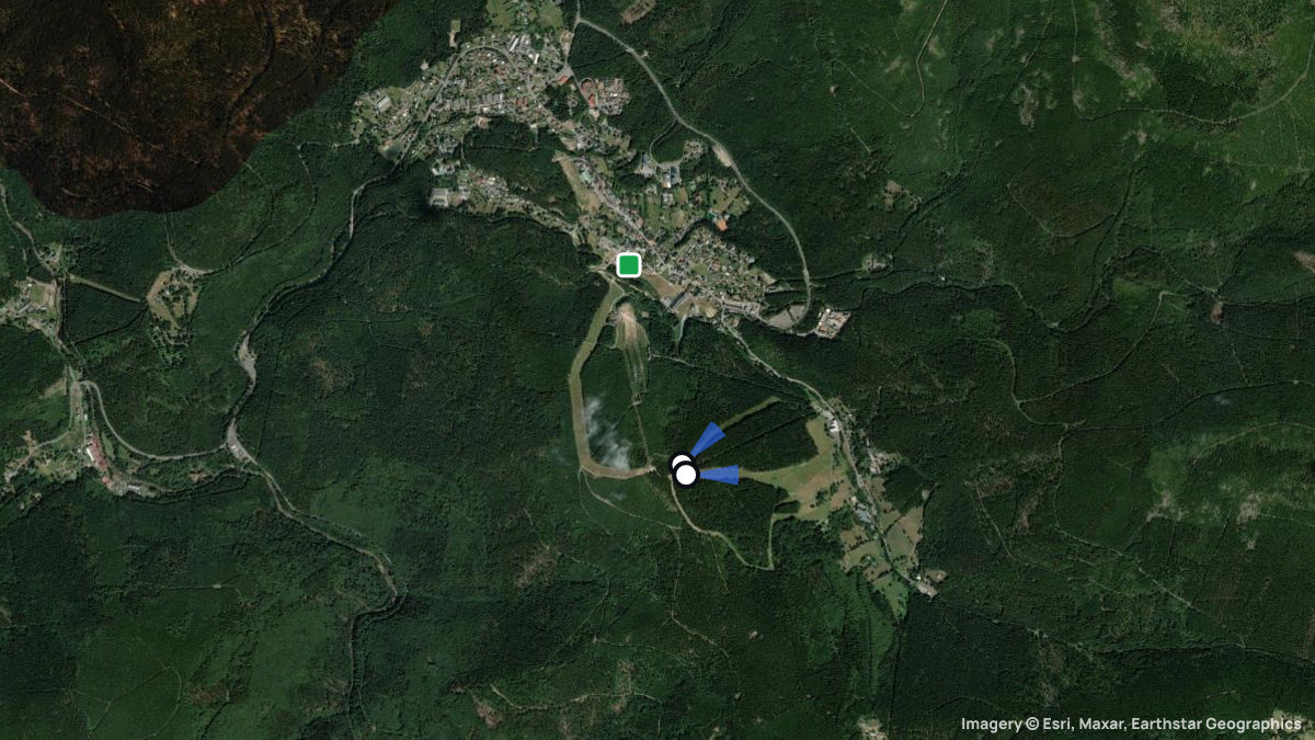 Satellite map of Certova hora with its launches and landings