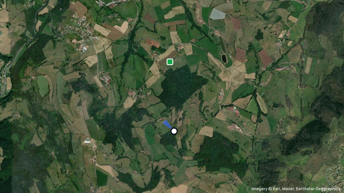 Satellite map of Les Martinieres with its launches and landings