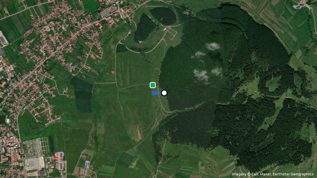 Satellite map of Sumuleu Ciuc with its launches and landings
