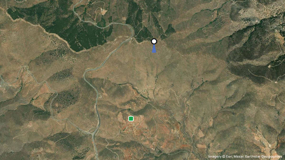 Satellite map of Tahal with its launches and landings