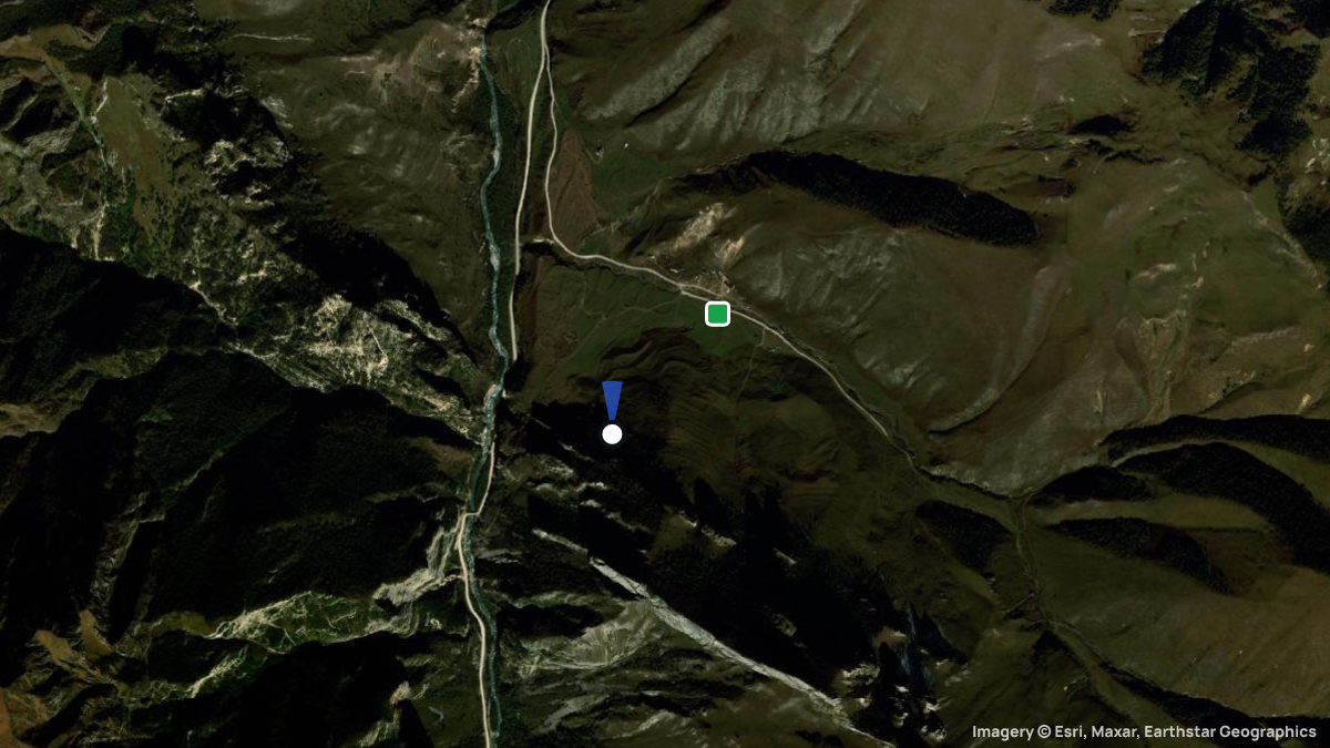 Satellite map of Chegem with its launches and landings