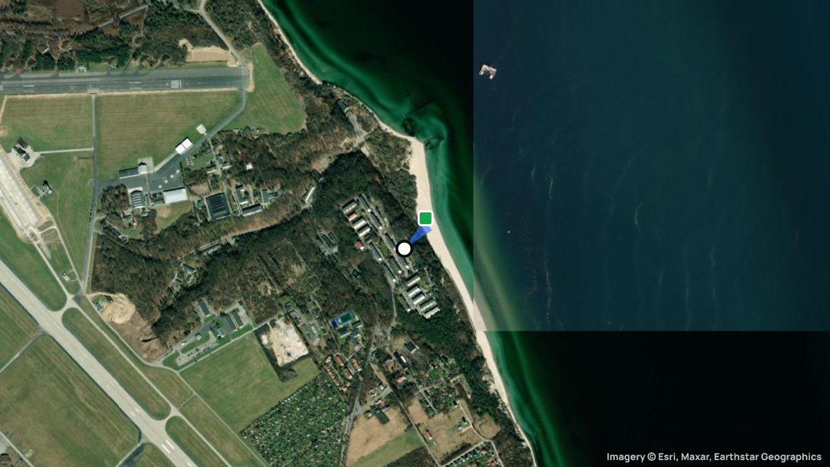Satellite map of Babie Doly with its launches and landings