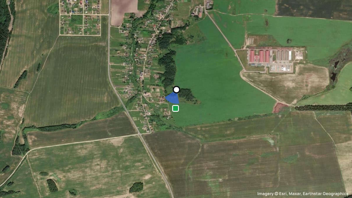 Satellitenkarte von Zaozerje mit Start- und Landeplätzen