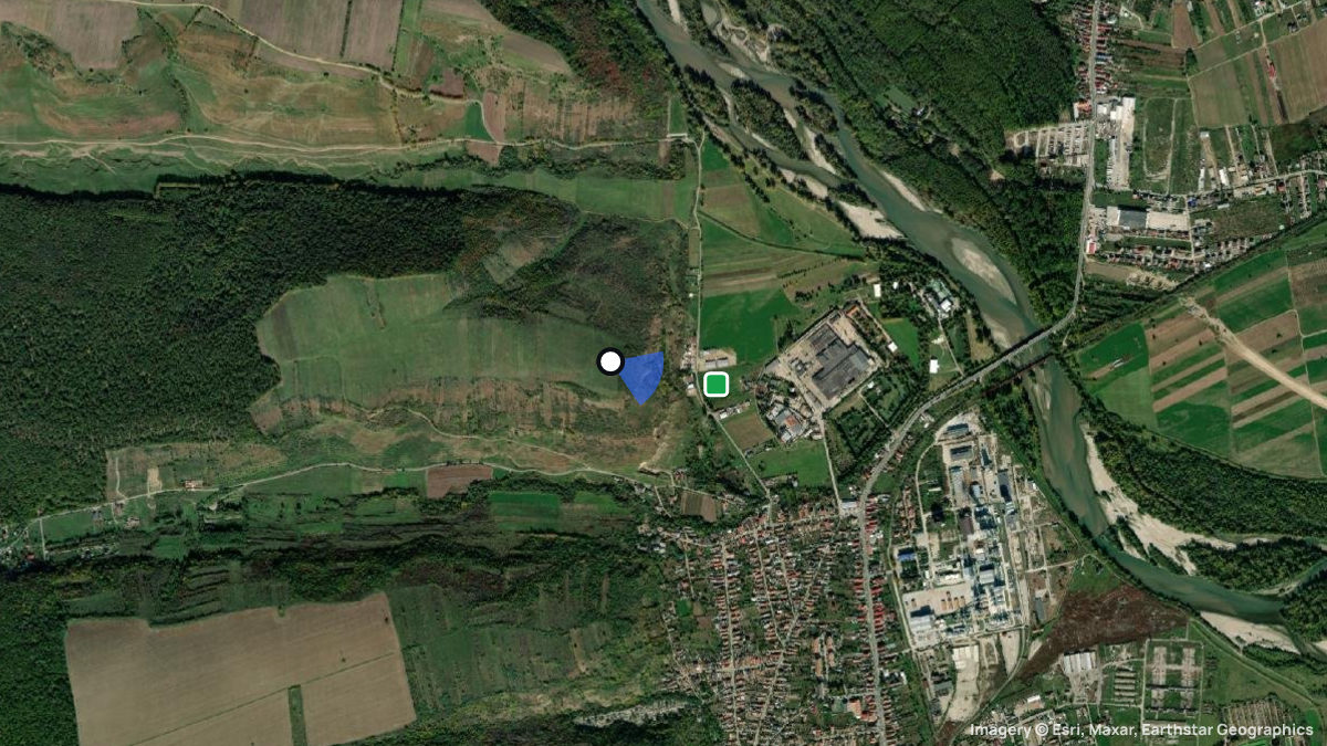 Satellitenkarte von Podari mit Start- und Landeplätzen