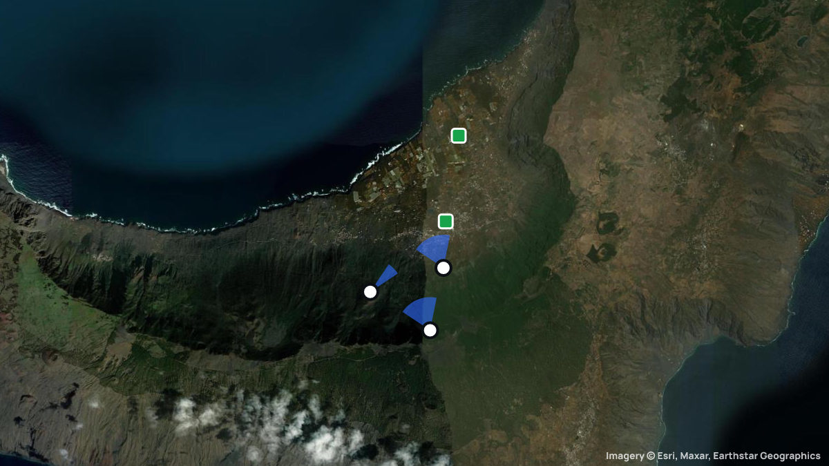 Satellite map of El Golfo with its launches and landings