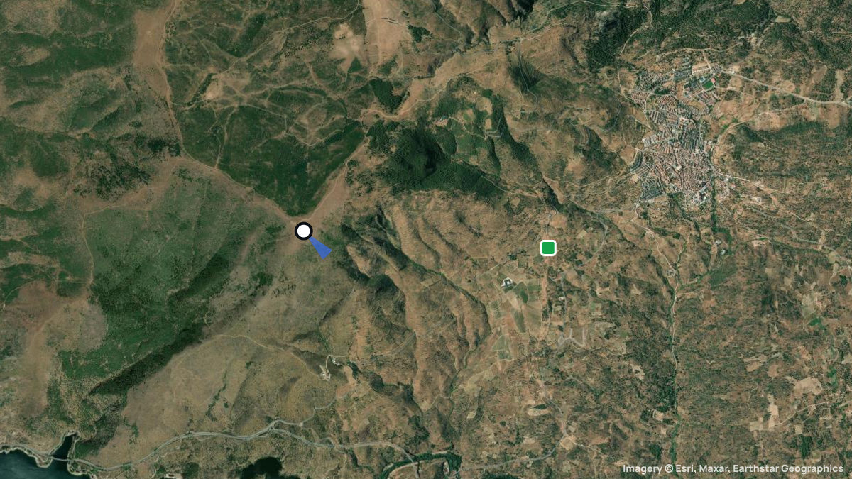 Satellite map of Cebreros with its launches and landings