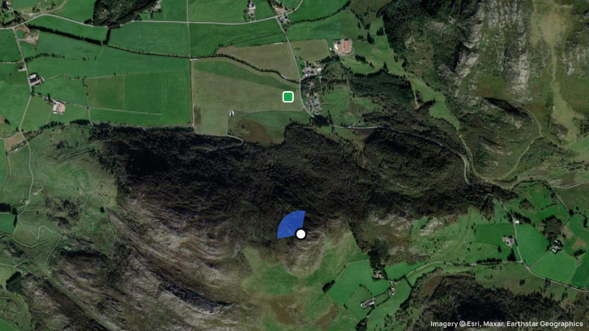 Satellite map of Gjesdal with its launches and landings