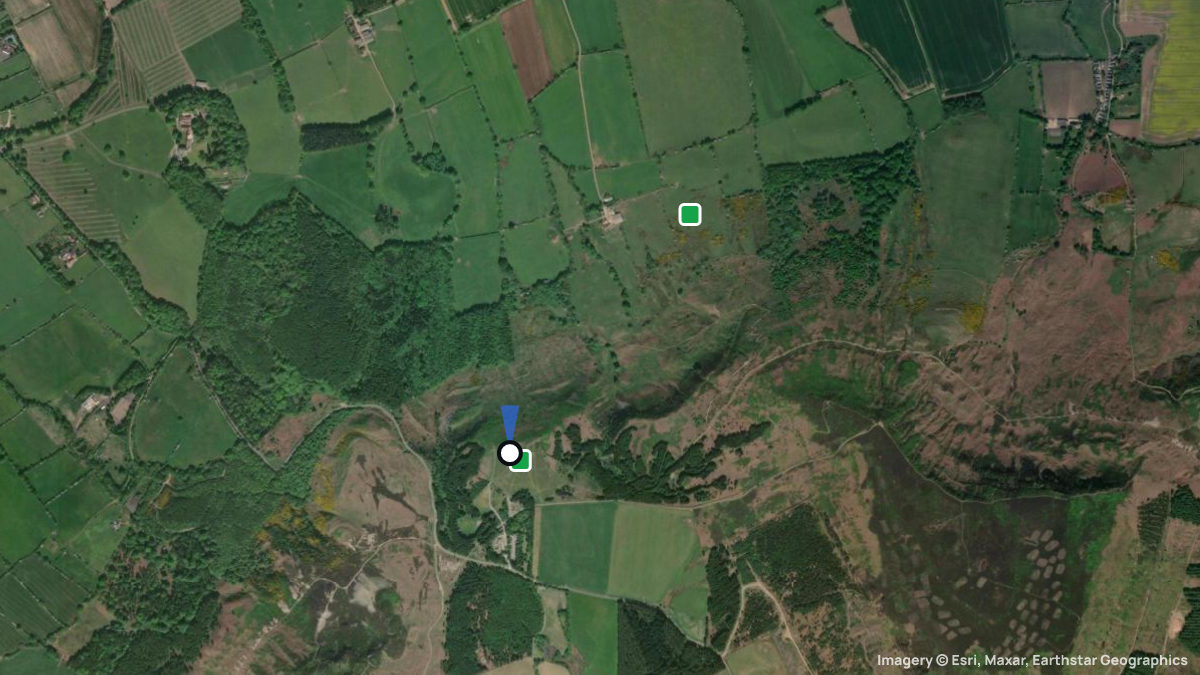 Satellitenkarte von Model Ridge mit Start- und Landeplätzen