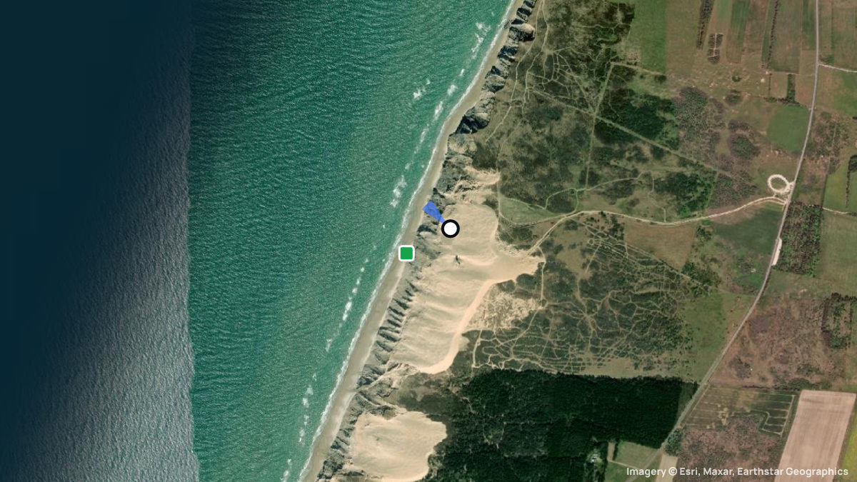Satellitenkarte von Rubjerg Knude mit Start- und Landeplätzen