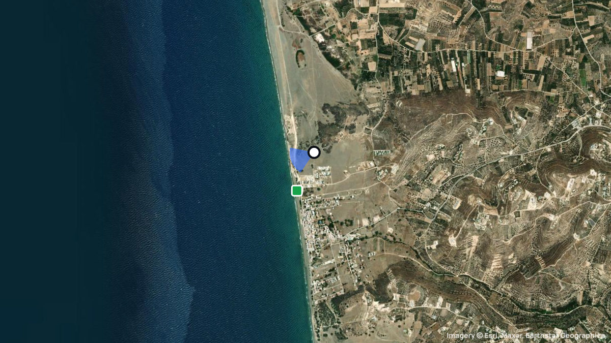 Satellite map of Kalamaki with its launches and landings