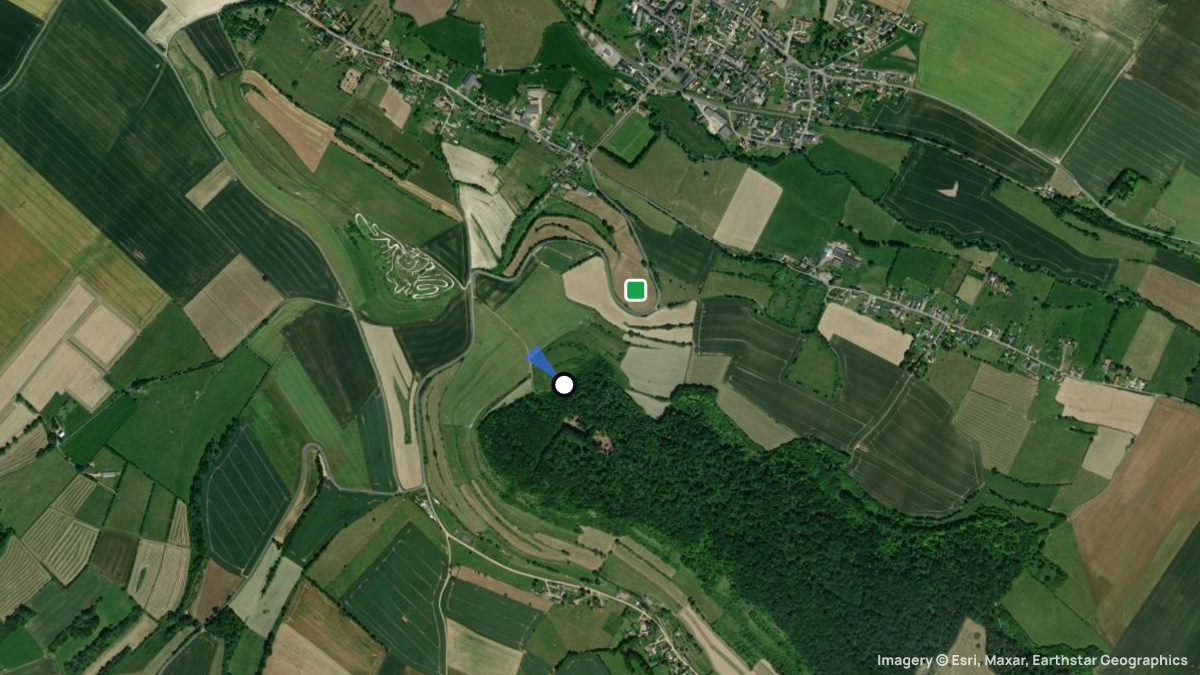 Satellite map of Les Cheminets with its launches and landings