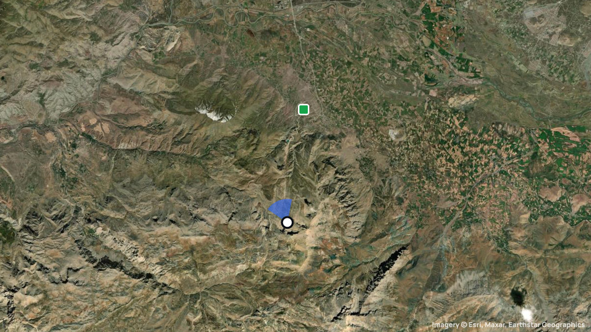 Satellite map of Ergan Dagi with its launches and landings