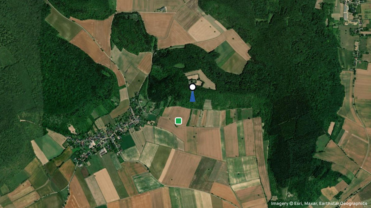 Satellitenkarte von La Montagne mit Start- und Landeplätzen