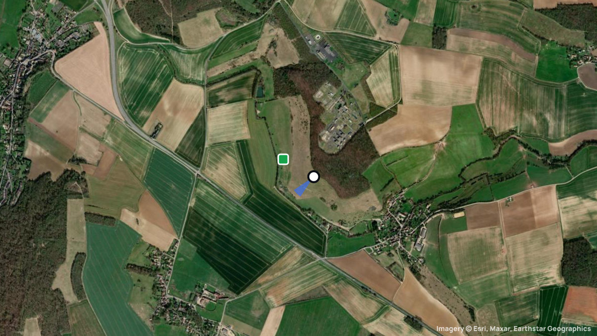 Satellite map of St. Clair sur Epte with its launches and landings