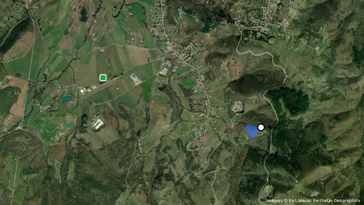 Satellite map of Pignola Potenza with its launches and landings