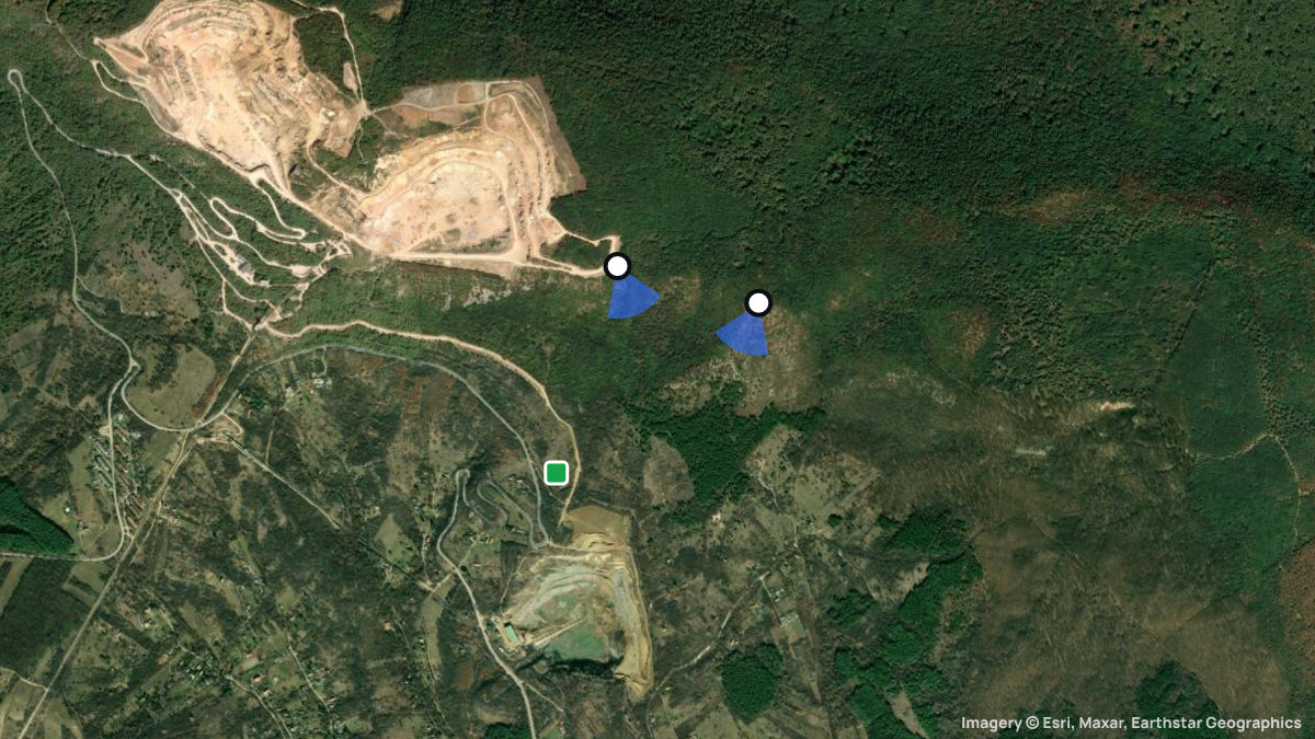 Satellite map of Dunakanyar with its launches and landings