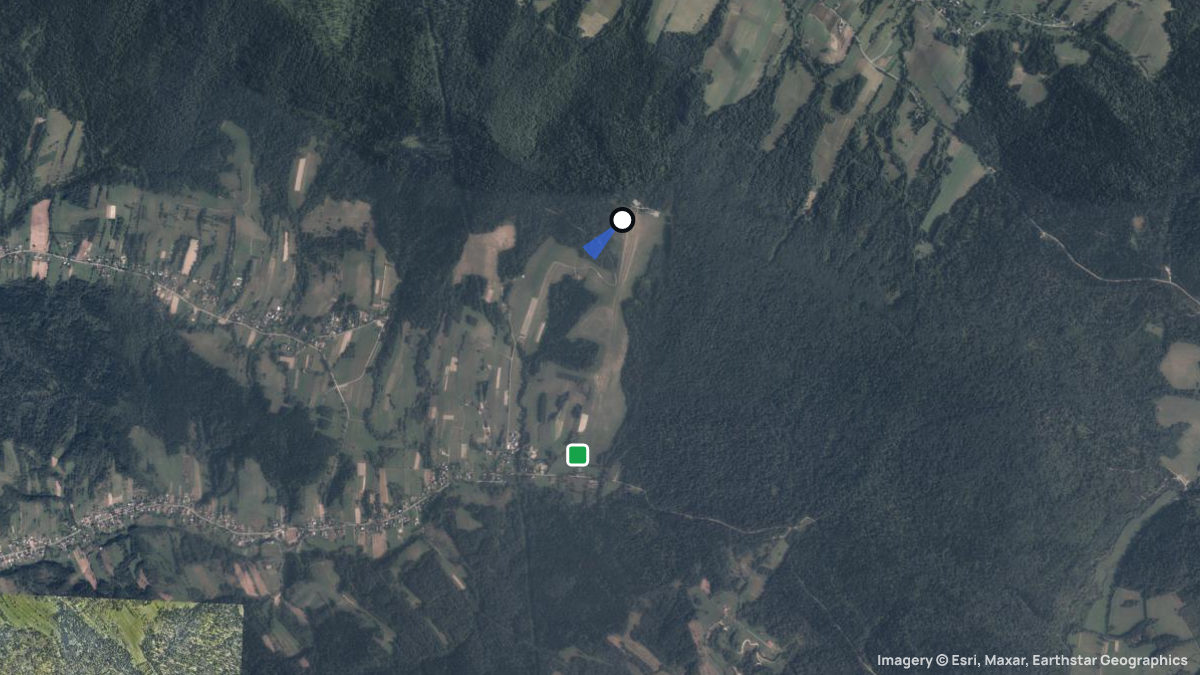 Satellite map of Bezmiechowa with its launches and landings
