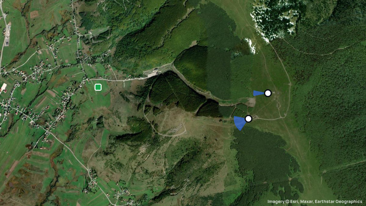 Satellite map of Stozer with its launches and landings