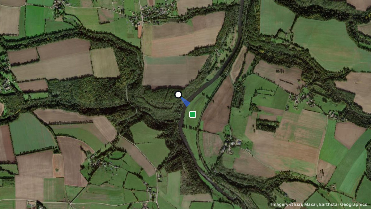 Satellite map of Ouffieres with its launches and landings