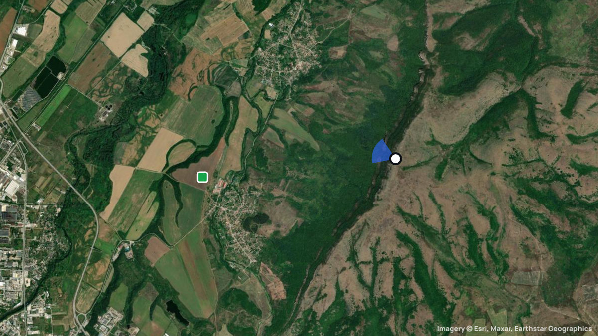 Satellite map of Pustrina with its launches and landings