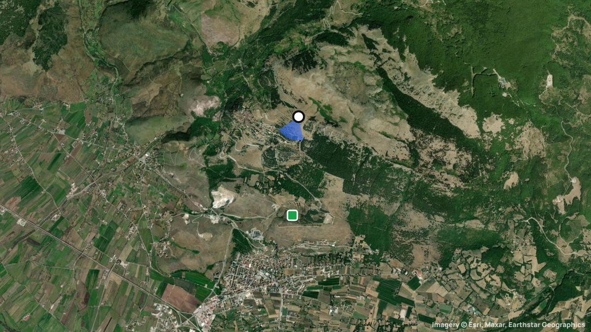 Satellitenkarte von Marsicovetere mit Start- und Landeplätzen