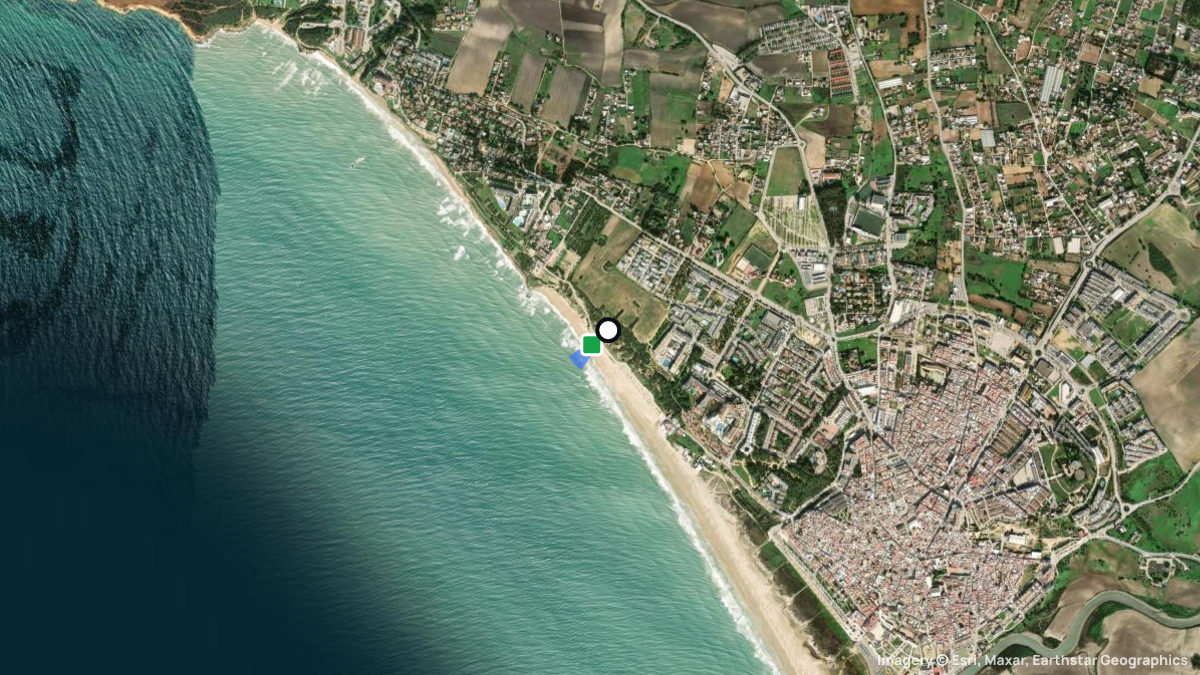 Satellite map of La Fontanilla with its launches and landings