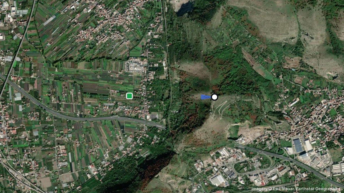Satellite map of Castel San Giorgio with its launches and landings