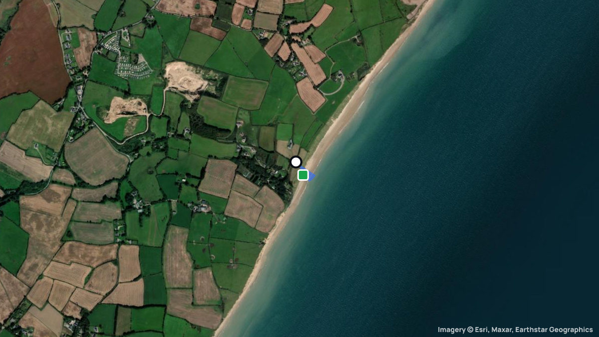 Satellite map of Blackwater Dunes with its launches and landings