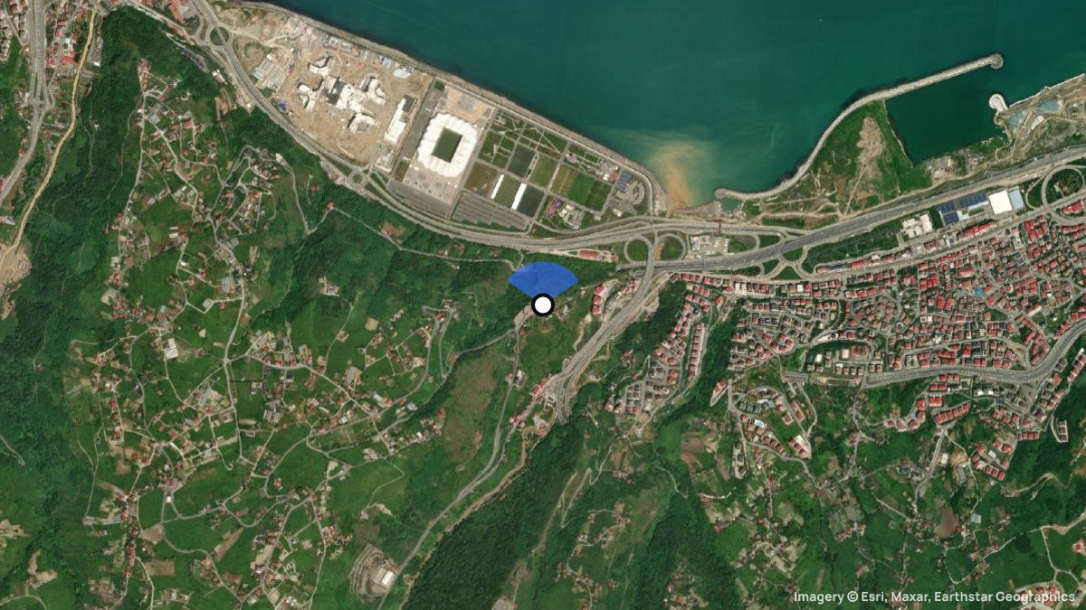 Satellite map of Akyazi with its launches and landings