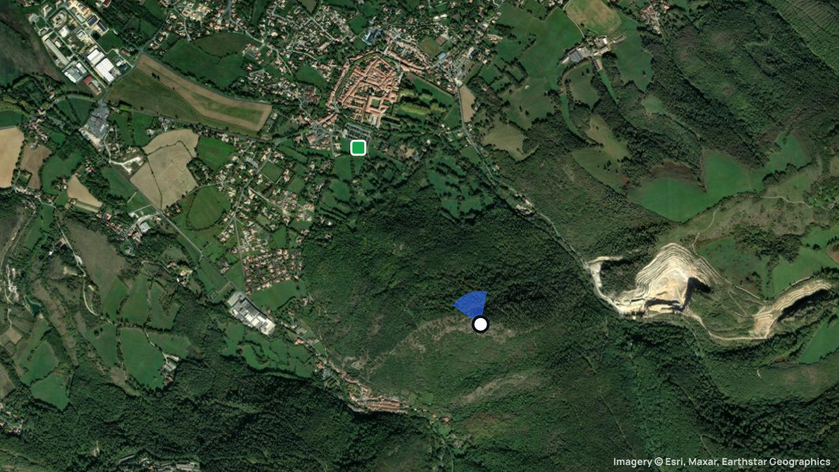 Satellite map of Soreze with its launches and landings