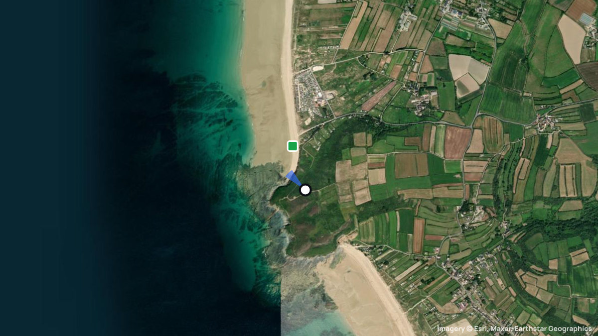 Satellite map of Le Rozel with its launches and landings