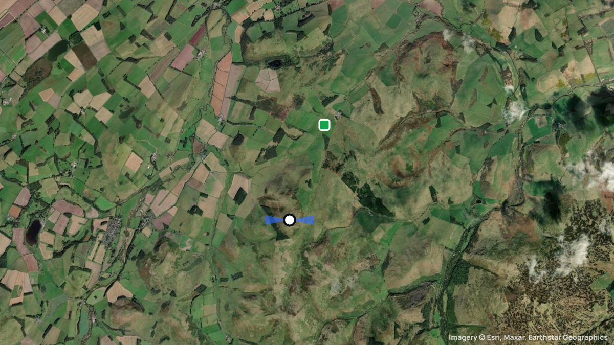 Satellite map of Couldsmouth Hill with its launches and landings