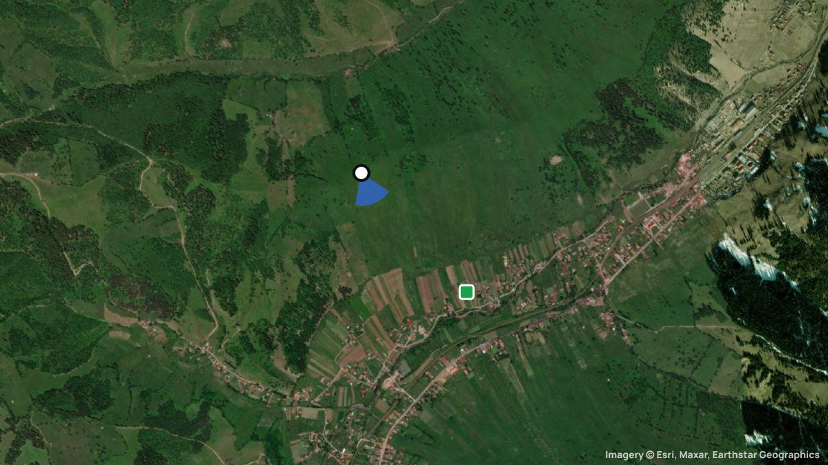 Satellite map of Gyimes with its launches and landings