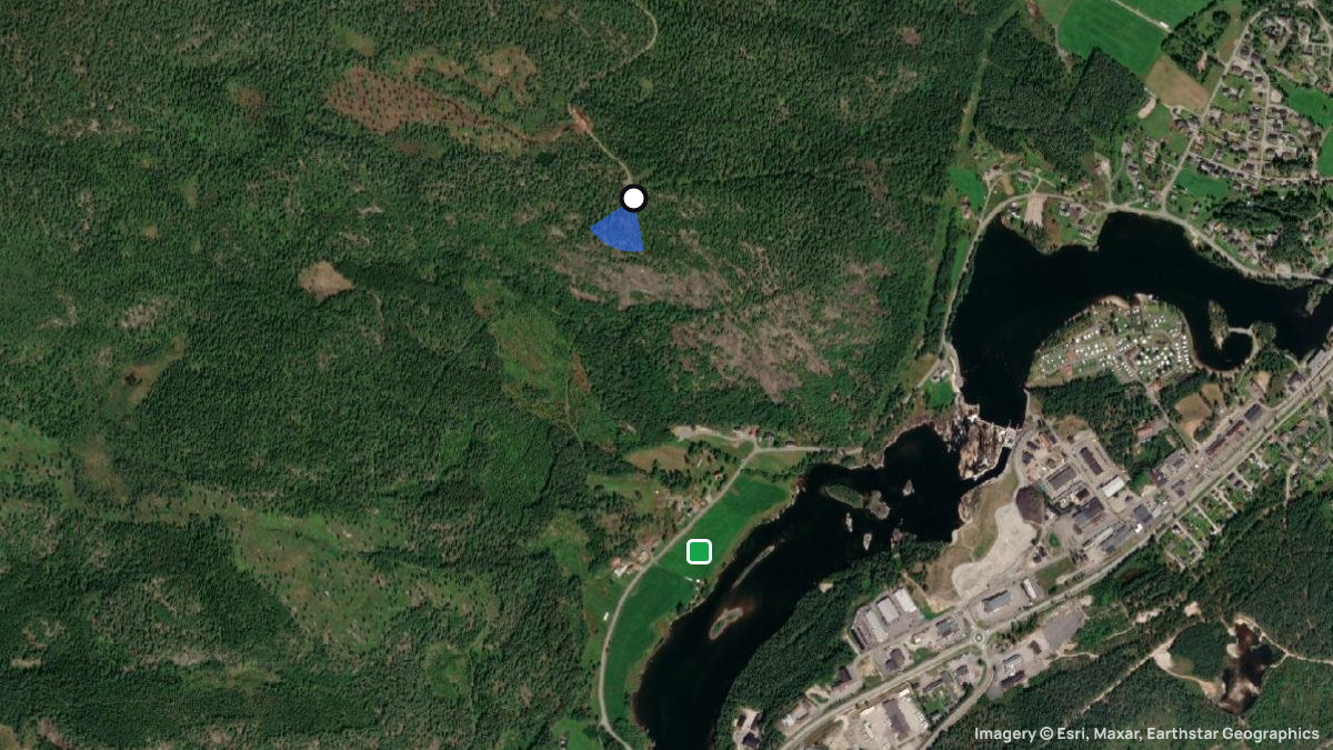 Satellite map of Fennefoss with its launches and landings