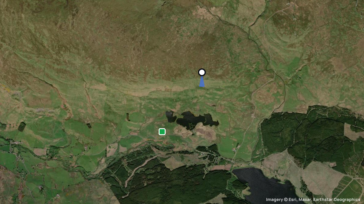 Satellitenkarte von Loch Walton mit Start- und Landeplätzen